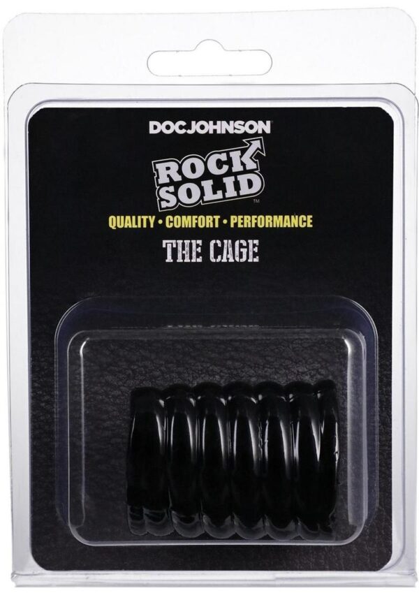 Rock Solid The Cage Textured Cock Cage - Black