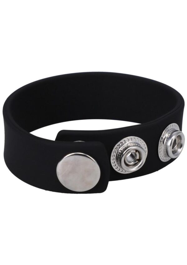 Rock Solid The Silicone 3-Snap Adjustable Cock Ring - Black - Image 2