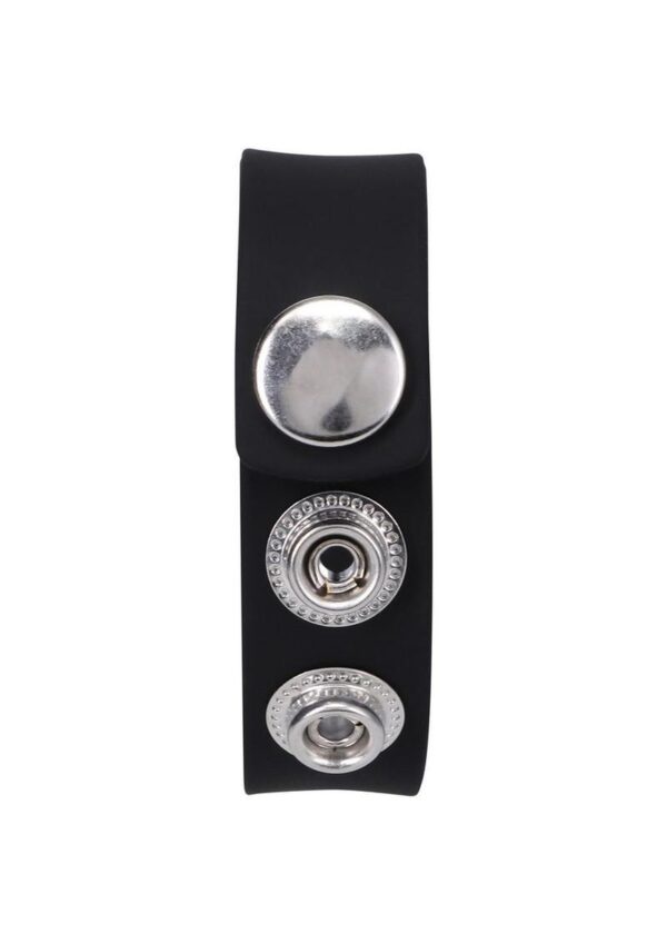 Rock Solid The Silicone 3-Snap Adjustable Cock Ring - Black - Image 4