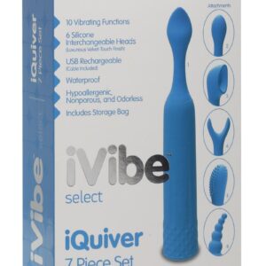 iVibe Select iQuiver Silicone Vibrator (7 Piece Kit) - Periwinkle