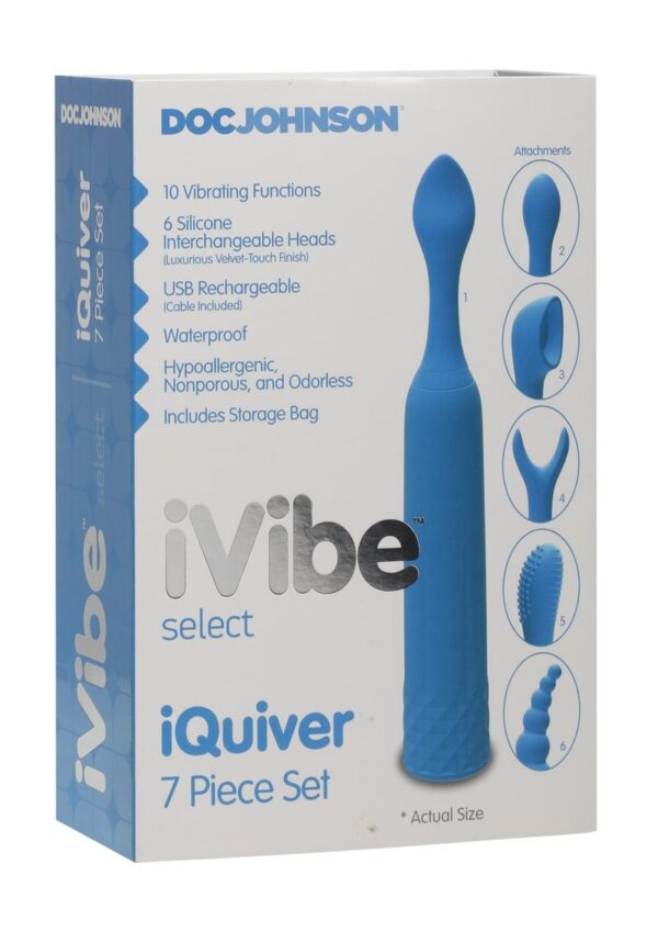 iVibe Select iQuiver Silicone Vibrator (7 Piece Kit) - Periwinkle