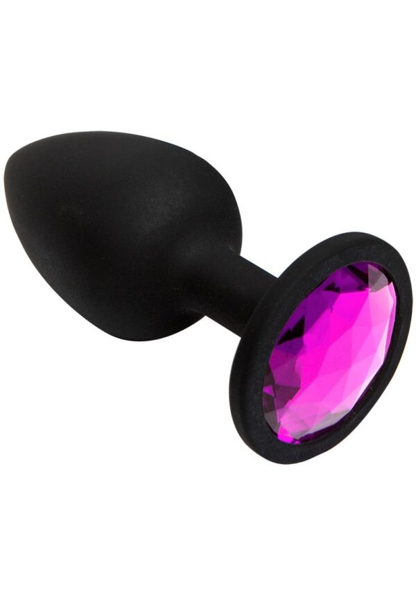 Booty Bling Jeweled Silicone Anal Plug - Small - Pink - Image 2