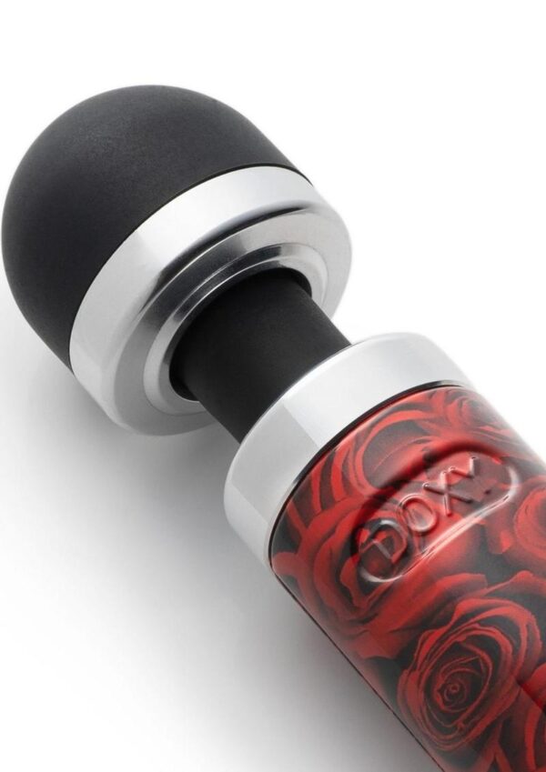 Doxy Die Cast 3R Wand Rechargeable Vibrating Body Massager - Rose Pattern Red/Black - Image 3