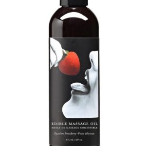 Earthly Body Hemp Seed Edible Massage Oil Succulent Strawberry 8oz