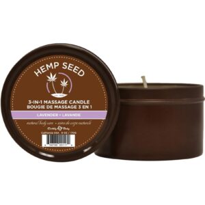 Earthly Body Hemp Seed 3 In 1 Massage Candle - Lavender 6oz