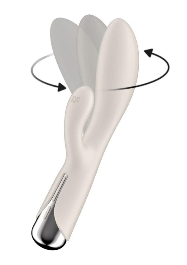 Satisfyer Spinning Rabbit 1 Rechargeable Silicone Rabbit Vibrator - Beige - Image 4