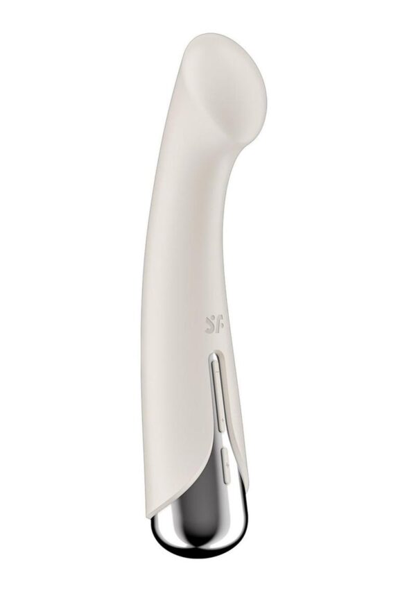 Satisfyer Spinning G-Spot 1 Rechargeable Silicone Vibrator - Beige - Image 2