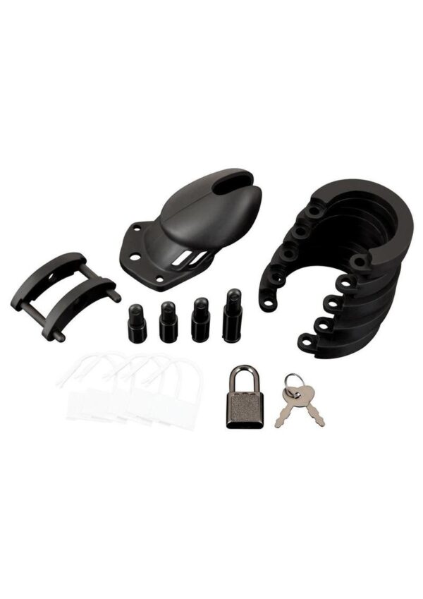 Silicone Chastity Cage - Black - Image 2
