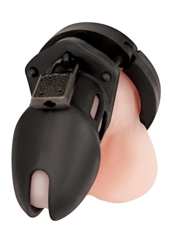 Silicone Chastity Cage - Black - Image 3
