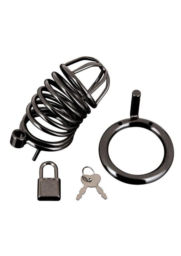 Blue Line Deluxe Chastity Cage - Black - Image 2