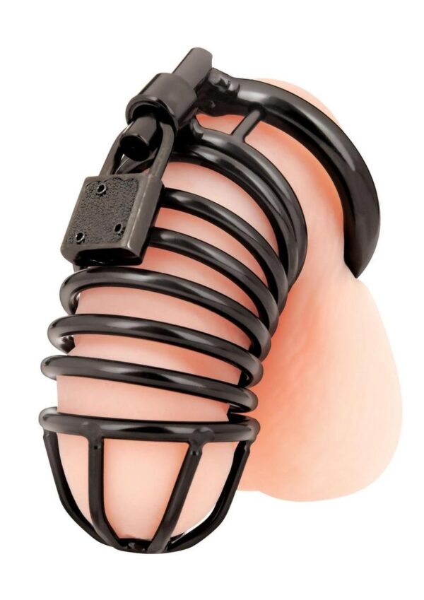 Blue Line Deluxe Chastity Cage - Black - Image 3