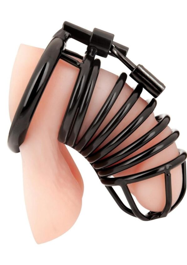 Blue Line Deluxe Chastity Cage - Black - Image 4