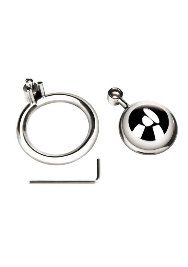 Blue Line Mini Cock Micro Chastity Cage - Stainless Steel - Image 4