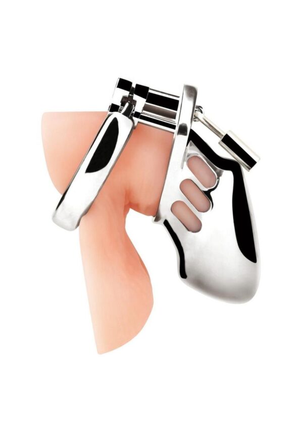 Blue Line Cock Humiliation Chastity Cage - Small 2.75in - Stainless Steel - Image 3