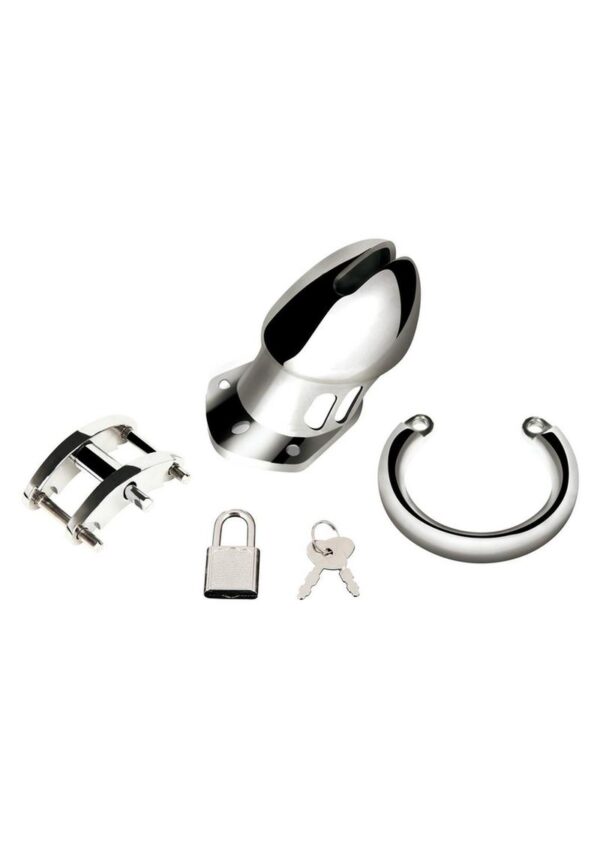 Blue Line Cock Humiliation Chastity Cage - Small 2.75in - Stainless Steel - Image 4