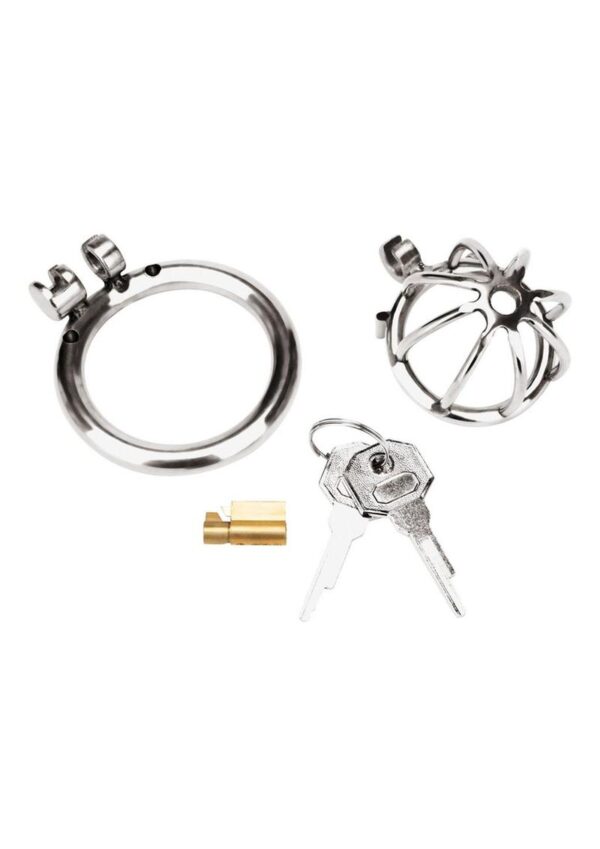 Blue Line Little Cock Chastity Cage - Stainless Steel - Image 4