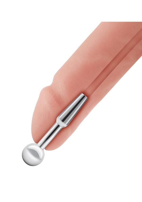 Blue Line Peephole Penis Plug - Stainless Steel - Image 4