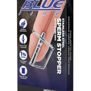 Blue Line Stainless Steel Sperm Stopper With Glans Ring