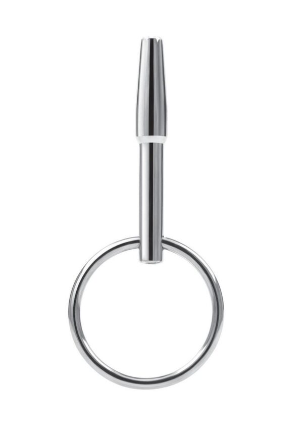 Blue Line Stainless Steel Penis Plug with Ring - Image 2