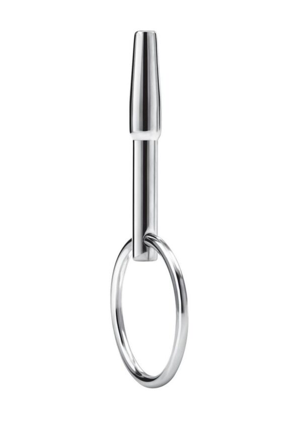 Blue Line Stainless Steel Penis Plug with Ring - Image 3
