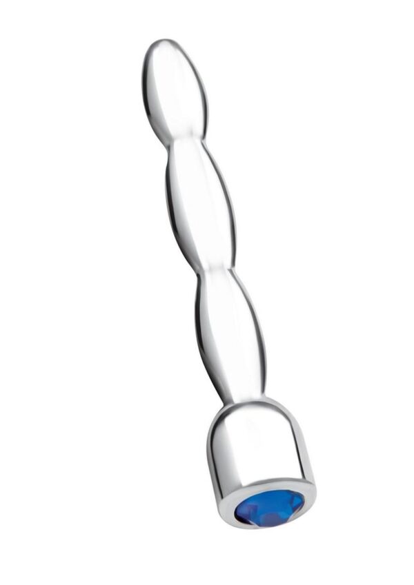 Blue Line Bling Bling Wavy Penis Plug 2in - Stainless Steel - Image 2