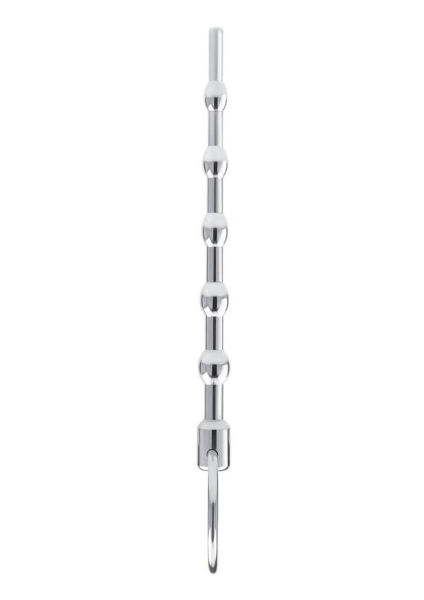 Blue Line Beaded Urethral Sound 4.5in - Stainless Steel - Image 3