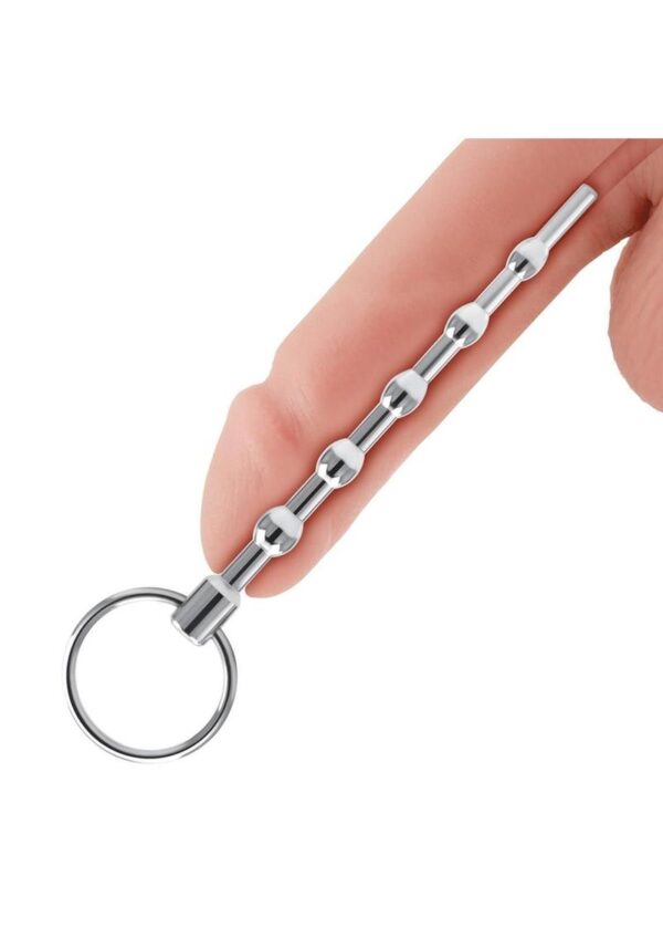 Blue Line Beaded Urethral Sound 4.5in - Stainless Steel - Image 4