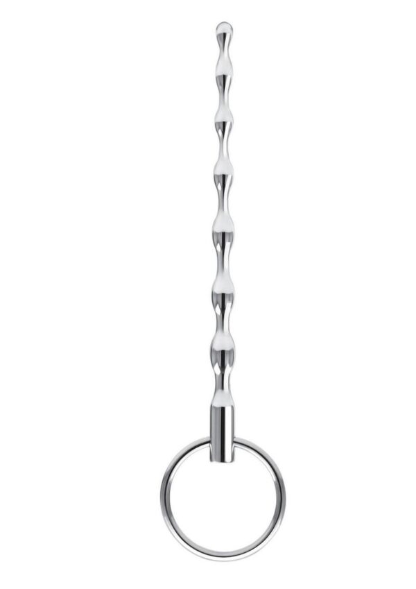 Blue Line Ribbed Urethral Sound 4.25in - Stainless Steel - Image 2