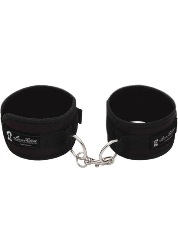 Lux Fetish Quality Love Cuffs Adjustable - Black - Image 2