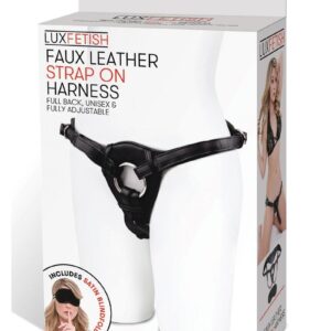 Lux Fetish Patent Leather Strap-On Harness Adjustable - Black