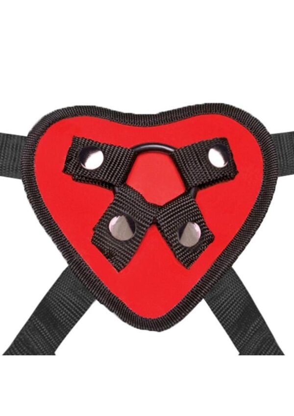 Lux Fetish Red Heart Strap-On Harness Adjustable - Image 4