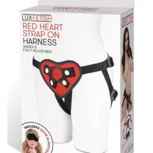 Lux Fetish Red Heart Strap-On Harness Adjustable