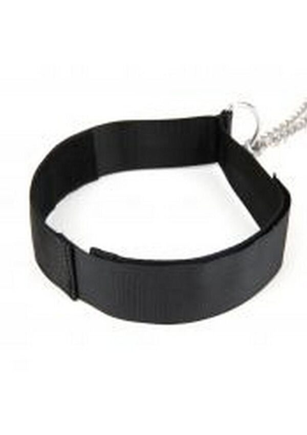 Lux Fetish Collar and Nipple Clamps with Adjustable Clamps - Black - Image 3
