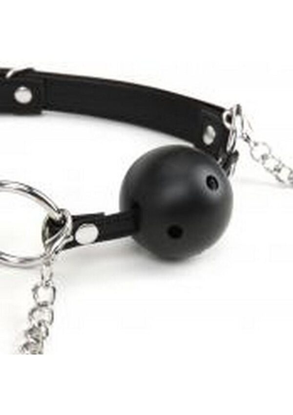 Lux Fetish Breathable Ball Gag with Nipple Clamps Adjustable - Image 3
