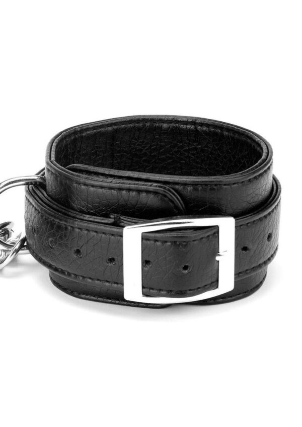Lux Fetish Hog-Tie Spreader Bar with Detachable Wrist and Ankle Cuffs - Silver/Black - Image 3