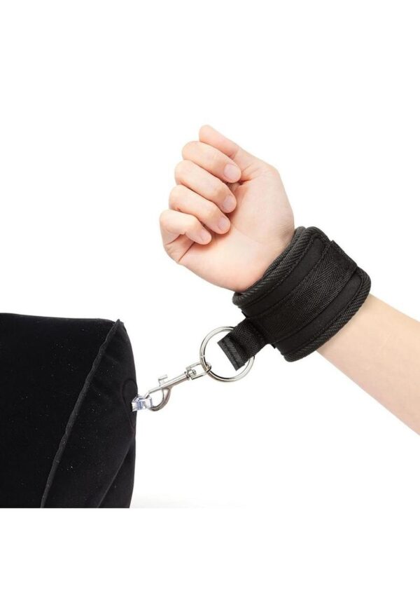 Lux Fetish Inflatable Position Wedge with Detachable Cuffs - Black - Image 3