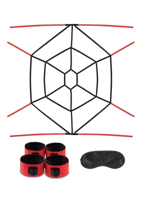 Lux Fetish Webbed Up Bedspreader Restriant System - Black/Red - Image 2