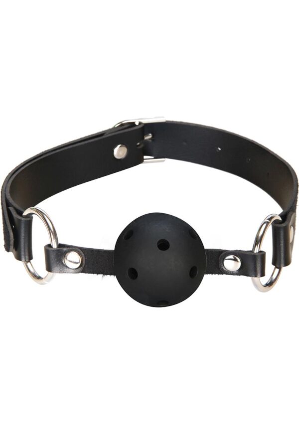 Lux Fetish Breathable Ball Gag - Black - Image 2