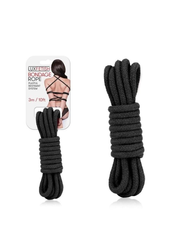 Lux Fetish Bondage Rope 10ft - Black - Image 3