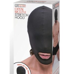 Lux Fetish Open Mouth Stretch Hood Black