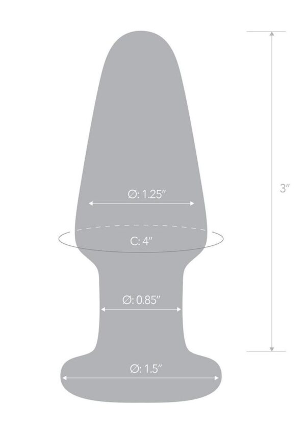 Glas Glass Butt Plug 3.5in - Clear - Image 3