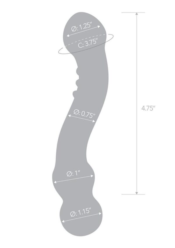 Glas Curved G-spot Glass Textured Dildo 6in - Clear/Blue - Image 4