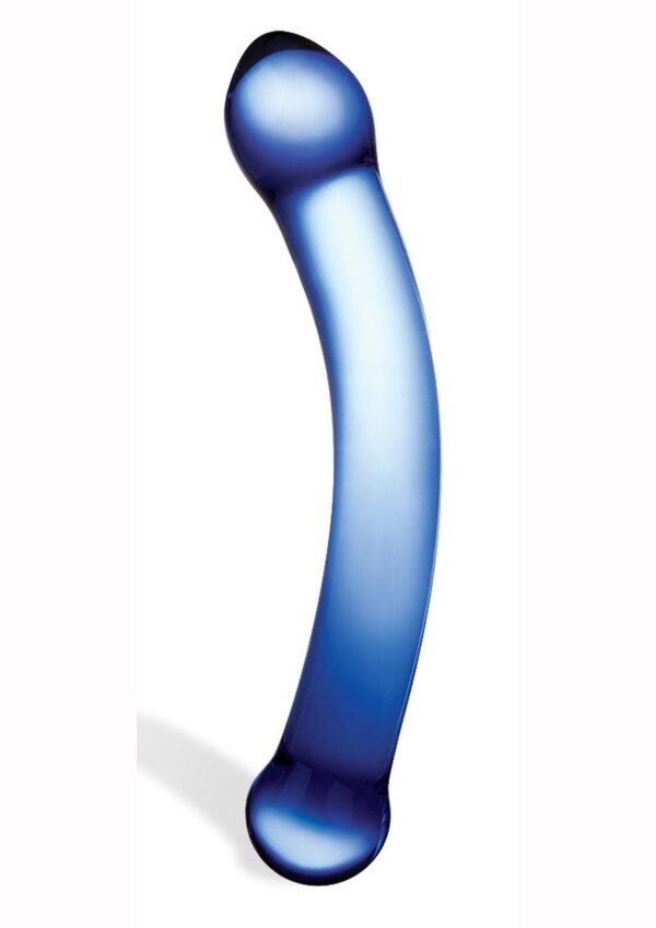 Glas Curved G-Spot Glass Dildo 6in - Blue - Image 2