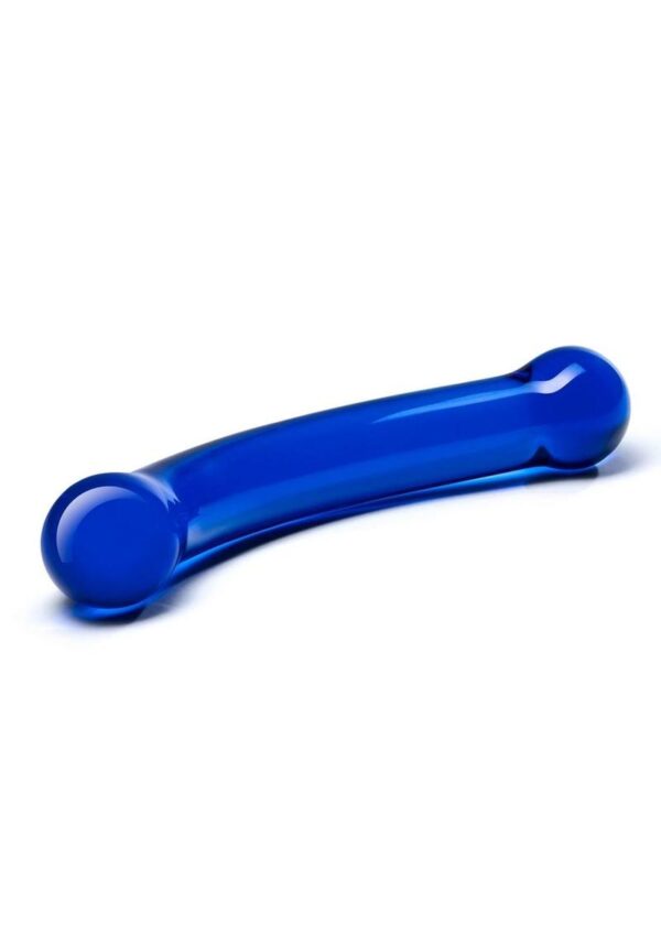 Glas Curved G-Spot Glass Dildo 6in - Blue - Image 3
