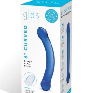 Glas Curved G-Spot Glass Dildo 6in - Blue