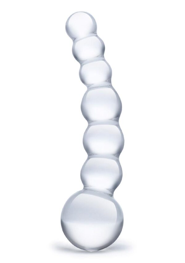 Glas Curved Beaded Glass Dildo 5in - Clear - Image 2