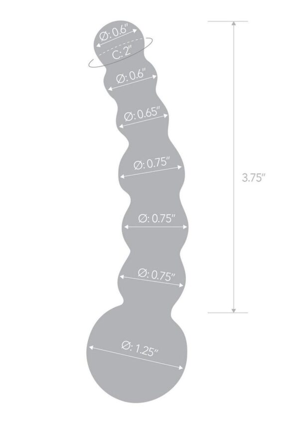 Glas Curved Beaded Glass Dildo 5in - Clear - Image 4