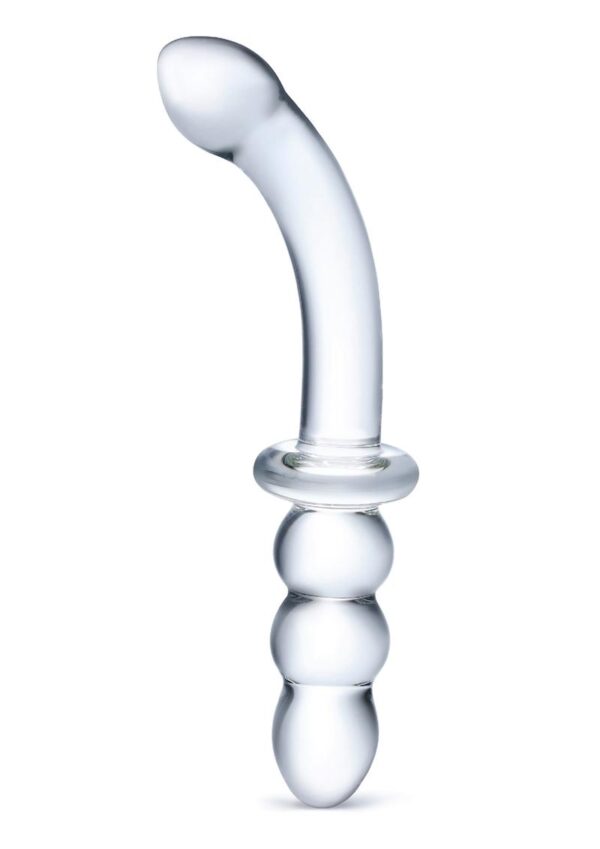 Glas Ribbed G Spot Glass Dildo 8in - Clear - Image 2
