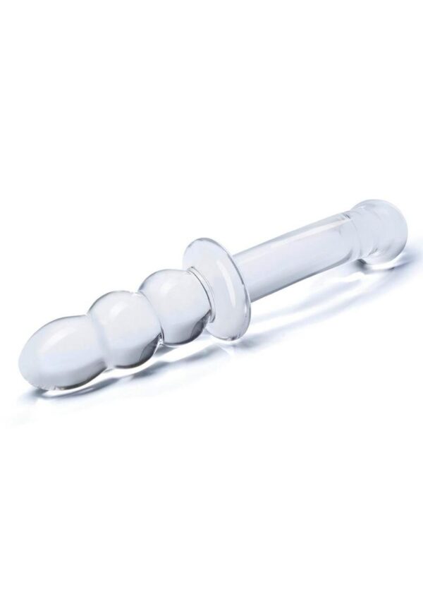 Glas Ribbed G Spot Glass Dildo 8in - Clear - Image 3