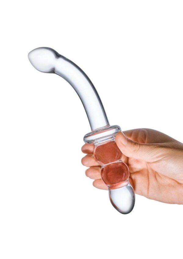 Glas Ribbed G Spot Glass Dildo 8in - Clear - Image 4